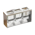 Kitchen Countertop Utensil Drain Rack, 3 Compartments - Grey