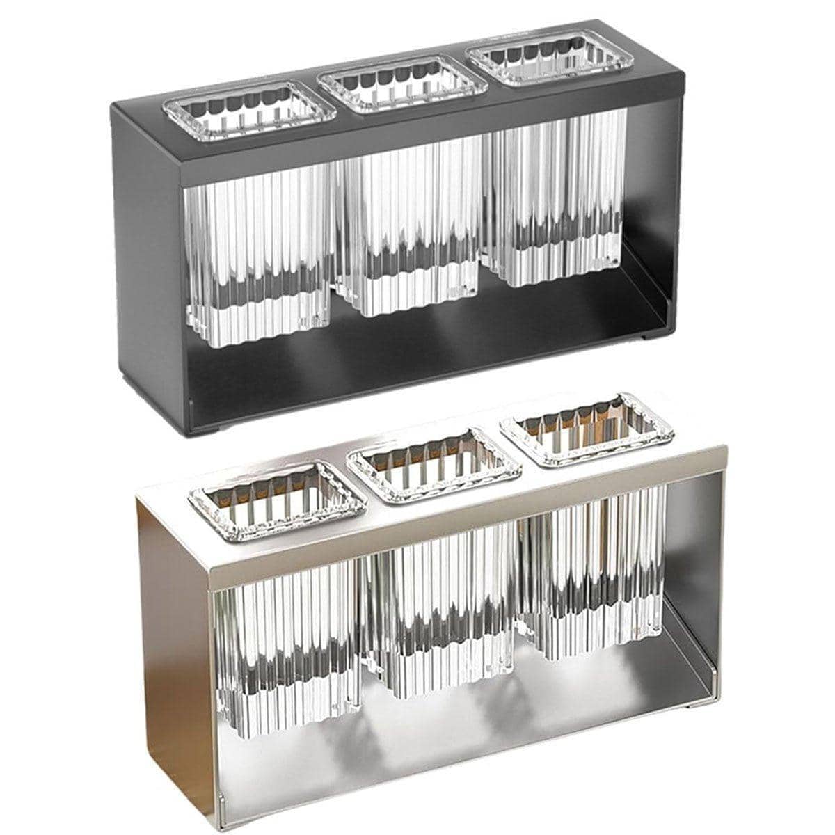 Kitchen Countertop Utensil Drain Rack, 3 Compartments - Grey - view 3