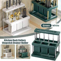 Kitchen Cutlery Holder Drying Rack for Spoons, Forks and Knives - White - view 2