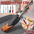 Kitchen Food Tongs, 5 Pack - 27 cm, Silicone and Stainless Steel