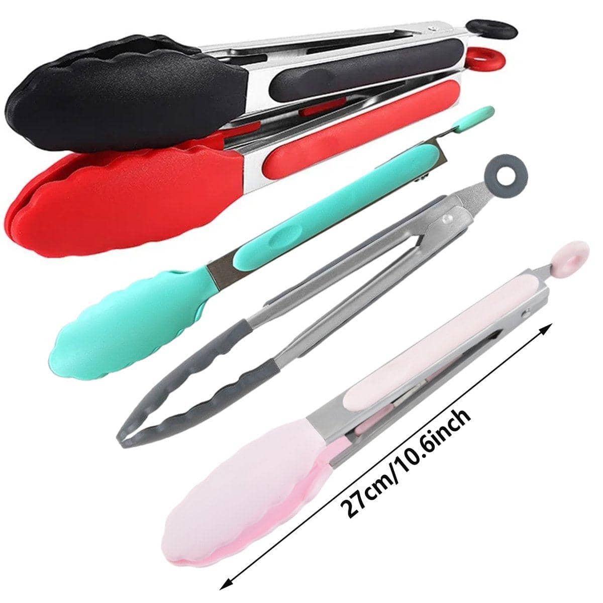 Kitchen Food Tongs, 5 Pack - 27 cm, Silicone and Stainless Steel - view 3