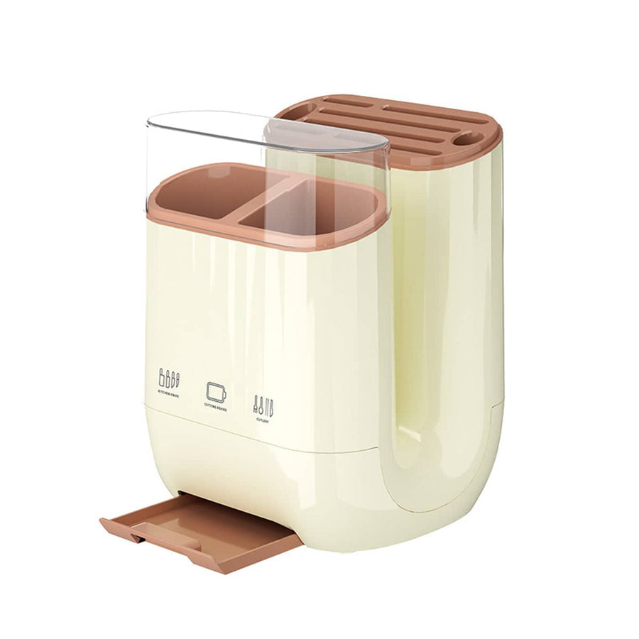 Kitchen Knife Holder and Utensil Organiser for Chef Knives - Beige