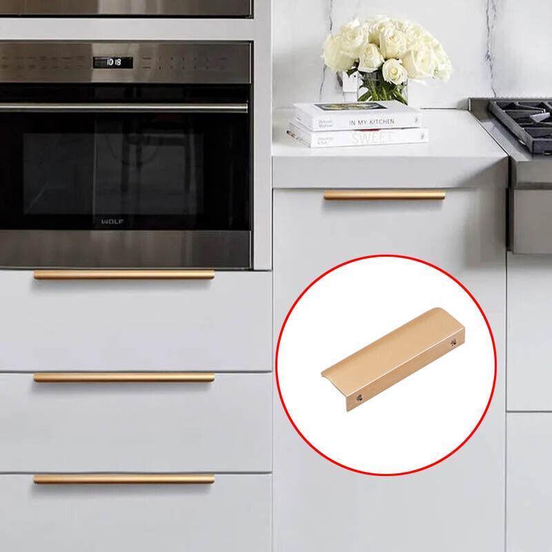 Kitchen Lip Pull Cabinet Handle in Rose Brass Gold - 256 mm - view 11