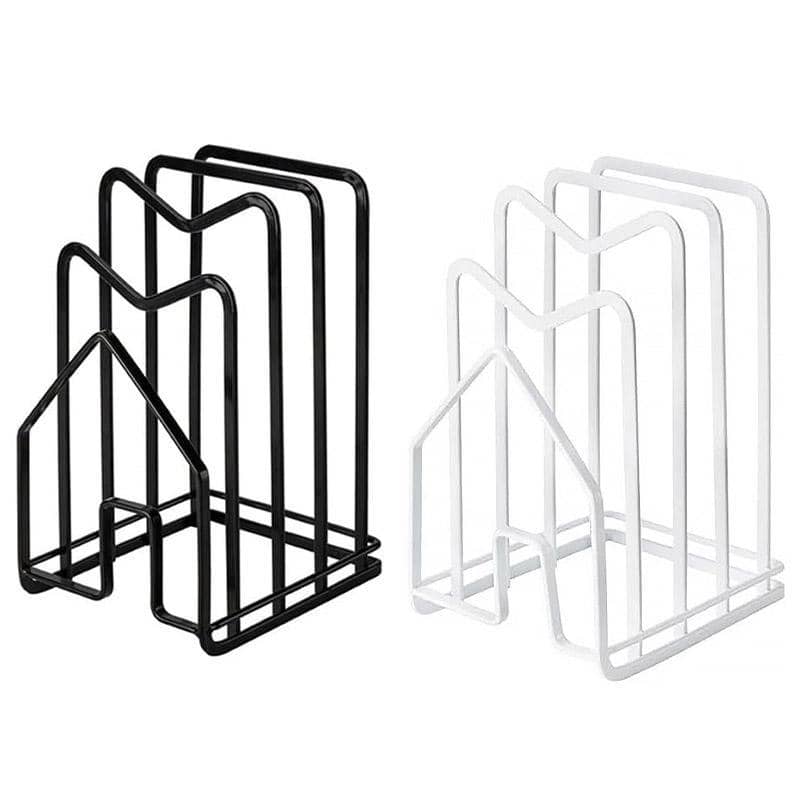 Kitchen Pot Lid and Chopping Board Rack - White - view 3