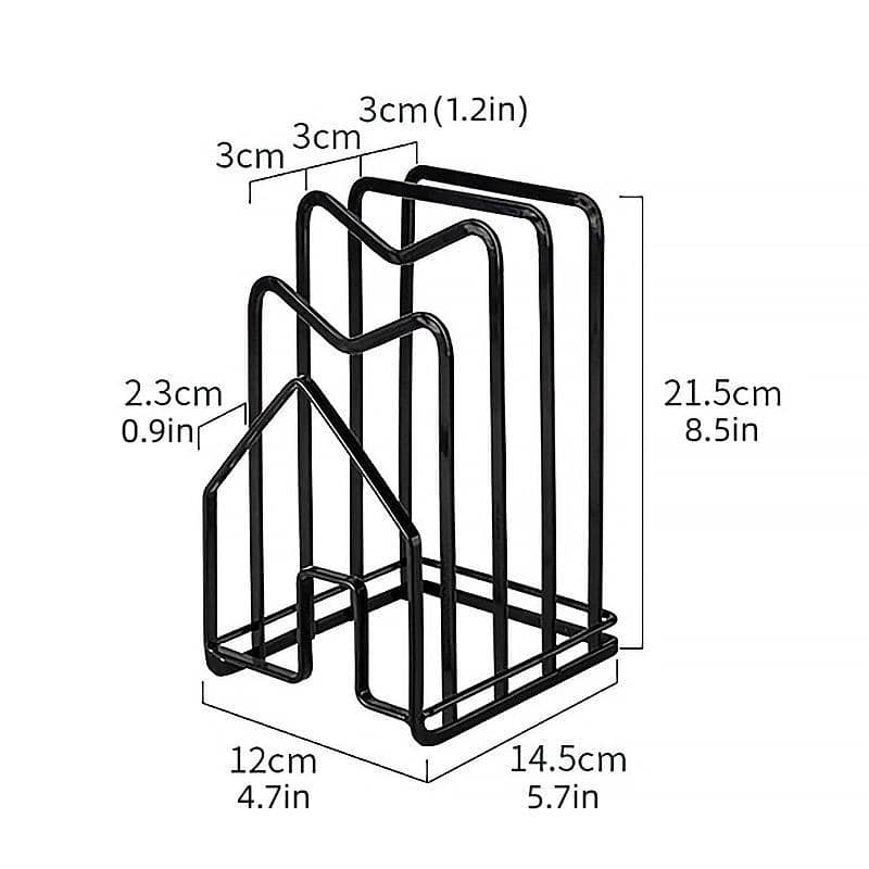 Kitchen Pot Lid and Chopping Board Rack - White - view 4