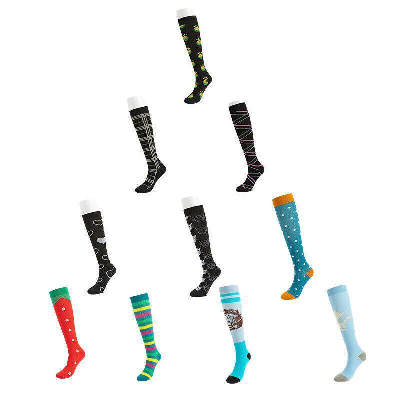 Knee High Compression Socks 20-30 mmHg, Size S/M - Black with Grey Cat Faces - view 3