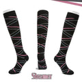 Knee High Compression Socks 20-30 mmHg, Size S/M - Black with White Hearts - view 5