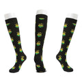 Knee-High Compression Socks - Black Lemon Print, Fits Shoe Size 40-46