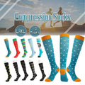 Knee-High Compression Socks - Black Lemon Print, Fits Shoe Size 40-46 - view 2