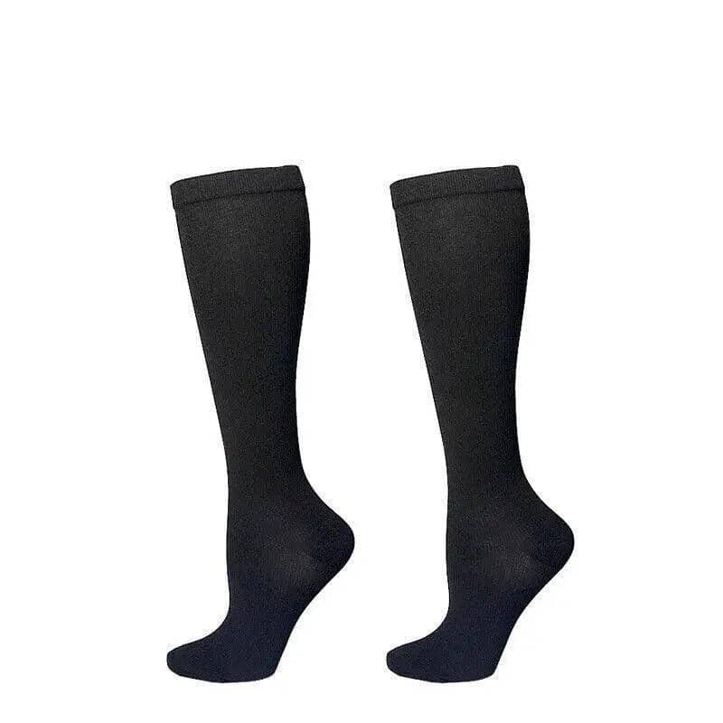 Knee-High Compression Socks for Women and Men - Black