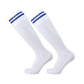 Knee High Football Socks - With Blue Stripes