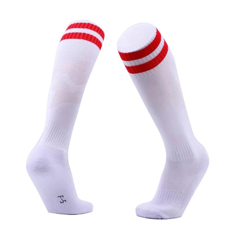 Knee High Football Socks - With Scarlet Stripes