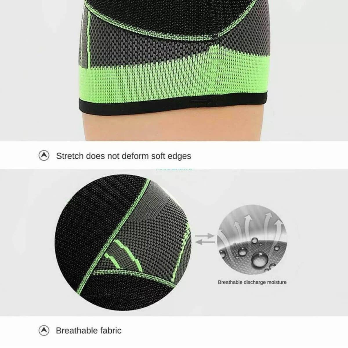 Knee Support Brace Compression Sleeve - Black, Size S, Thigh 30-35 cm - view 4