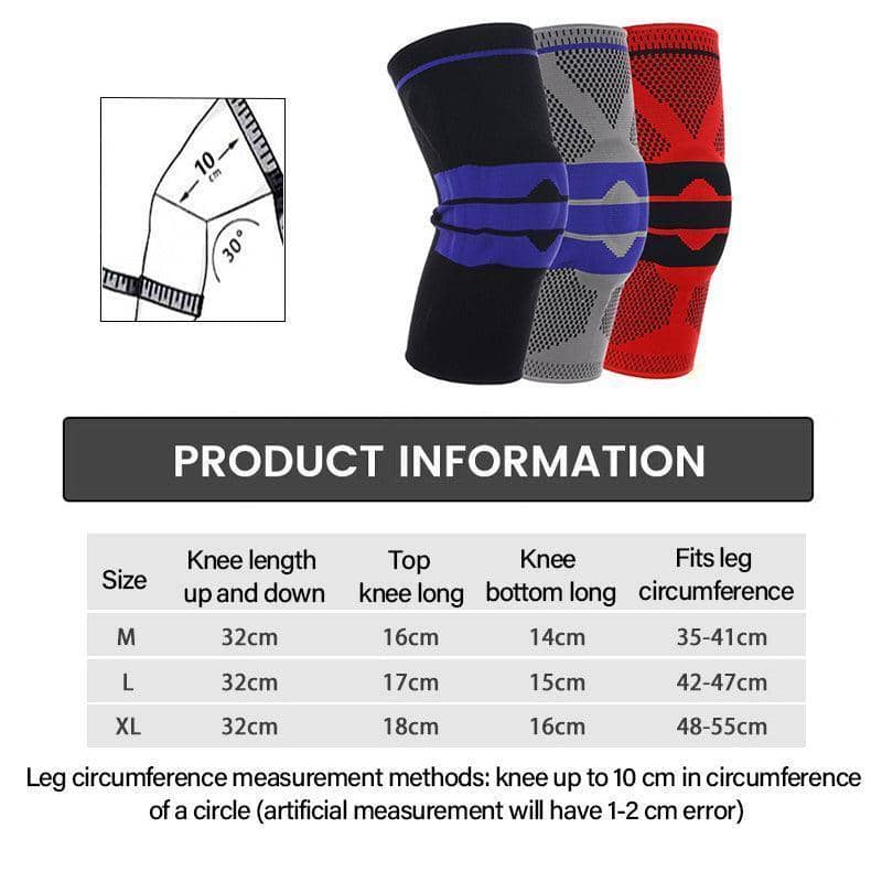 Knee Support Sleeve with Kneecap Pad - Red, Size L (Fits Leg 42-47cm) - view 4