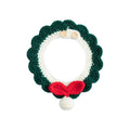 Knitted Bib Pet Collar for Cats and Small Dogs - Green Edged Butterfly, Size L (Neck 30-35 cm)