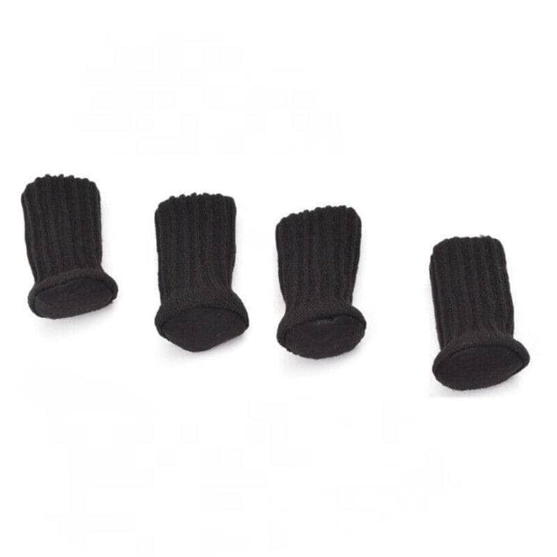 Knitted Chair Leg Socks Floor Protectors, Pack of 24 - Black