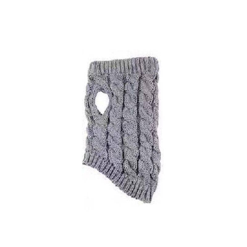 Knitted Dog Jumper for Small Dogs, Size L (4-5 kg) - Grey