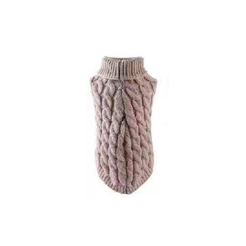 Knitted Dog Jumper for Small Dogs, Size L (4-5 kg) - Taupe