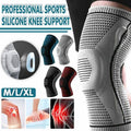 Knitted Knee Compression Sleeve with Silicone Pad - Black and Blue, Medium (Top 32 cm, Length 32 cm) - view 2