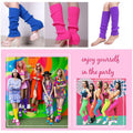 Knitted Leg Warmers for Women, 80s Dance and Party Costume - Blue - view 4