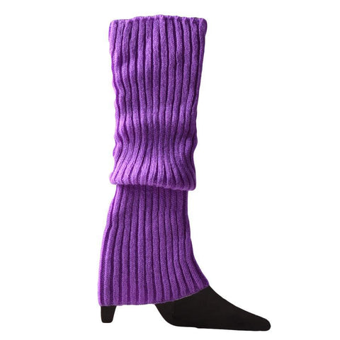 Knitted Leg Warmers for Women, 80s Dance and Party Costume - Purple