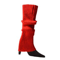 Knitted Leg Warmers for Women, 80s Dance and Party Costume - Red