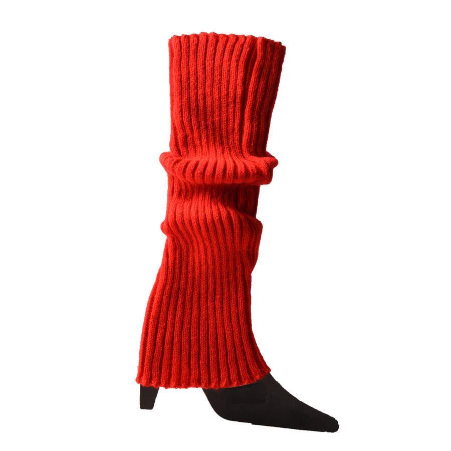 Knitted Leg Warmers for Women, 80s Dance and Party Costume - Red