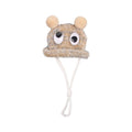 Knitted Pet Hat with Googly Eyes for Hamsters and Dutch Pigs - Beige