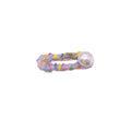 Knitted Wool Hair Clip for Women - Lilac with Pearl Bead