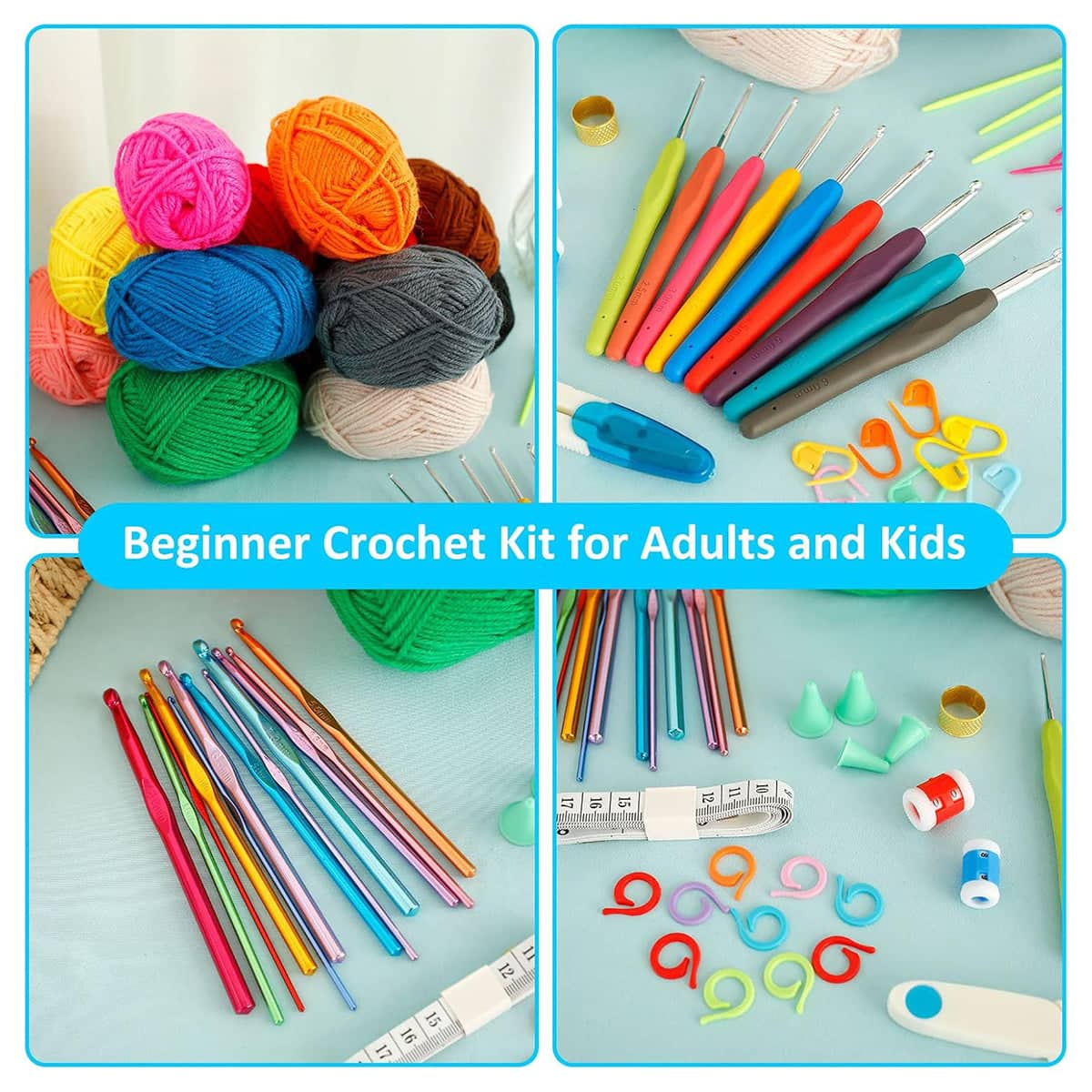 Knitting and Sewing Kit Set of 73 with Crochet Hooks, Needles, Threads and Scissors - view 5
