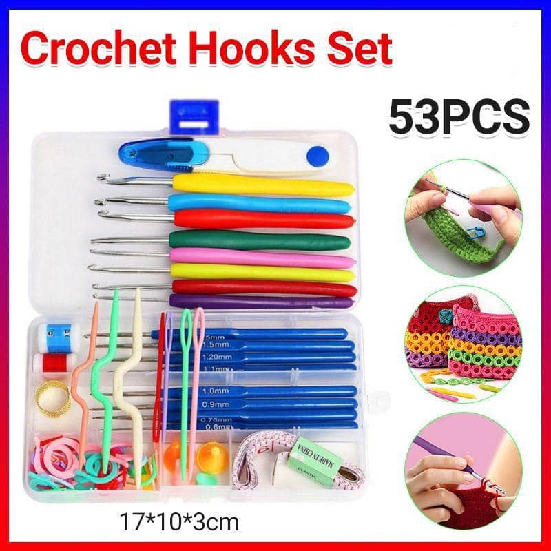 Knitting Needles and Crochet Hooks Set with Storage Box, Sewing and DIY Tools Kit