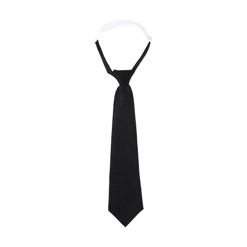 Knot-Free Pre-Tied School Uniform Tie for Students and Professionals - Black