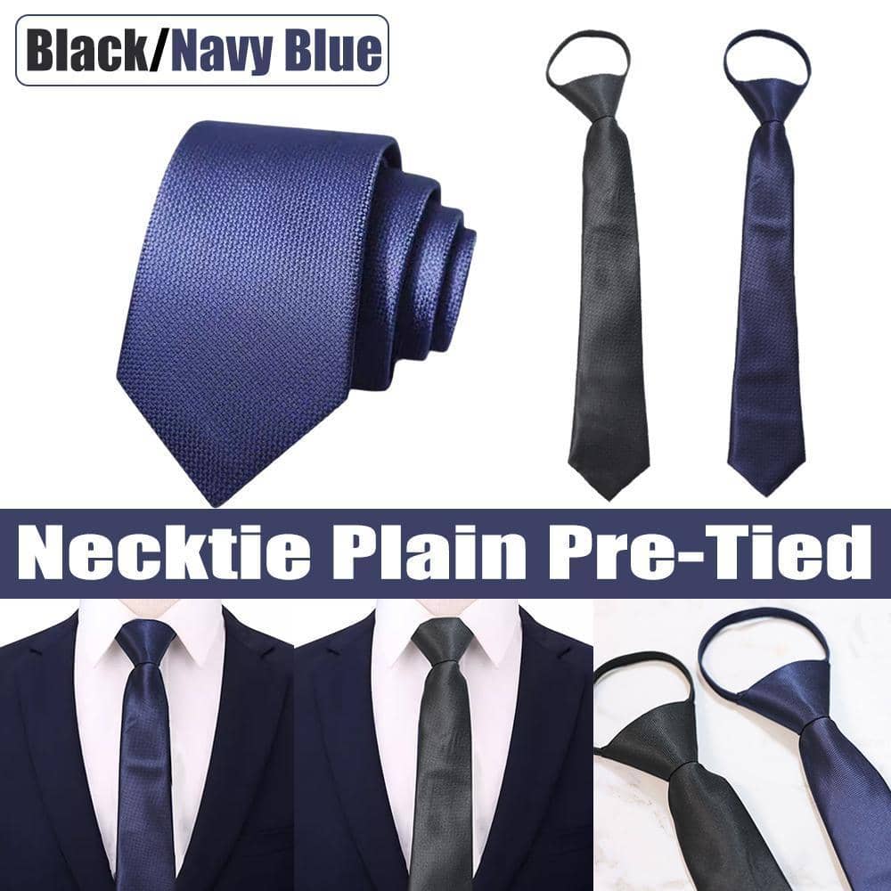 Knot-Free Pre-Tied School Uniform Tie for Students and Professionals - Black - view 4