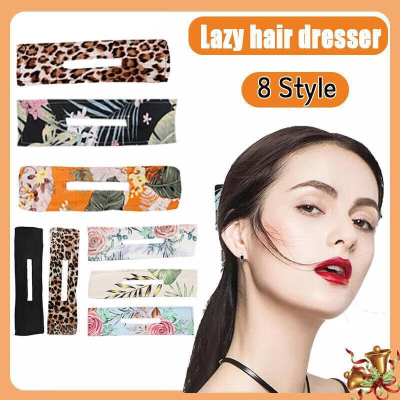 Knotted Wire Hair Band Headband, Print Twist Bun Maker - Coffee 03 - view 2