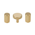 Knurled Brass Cylinder Cabinet Handle - 20mm Diameter - view 3