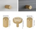 Knurled Brass Cylinder Cabinet Handle - 20mm Diameter - view 4