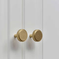 Knurled Brass Cylinder Cabinet Handle - 20mm Diameter - view 5