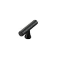 Knurled Cabinet Door Handle Drawer Pull - Black, 56 mm Long, Single Hole