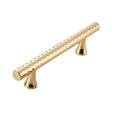 Knurled Cabinet Door Handle Drawer Pull - Gold, 148 mm Long, 96 mm Hole Spacing