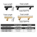 Knurled Cabinet Door Handle Drawer Pull - Gold, 148 mm Long, 96 mm Hole Spacing - view 4