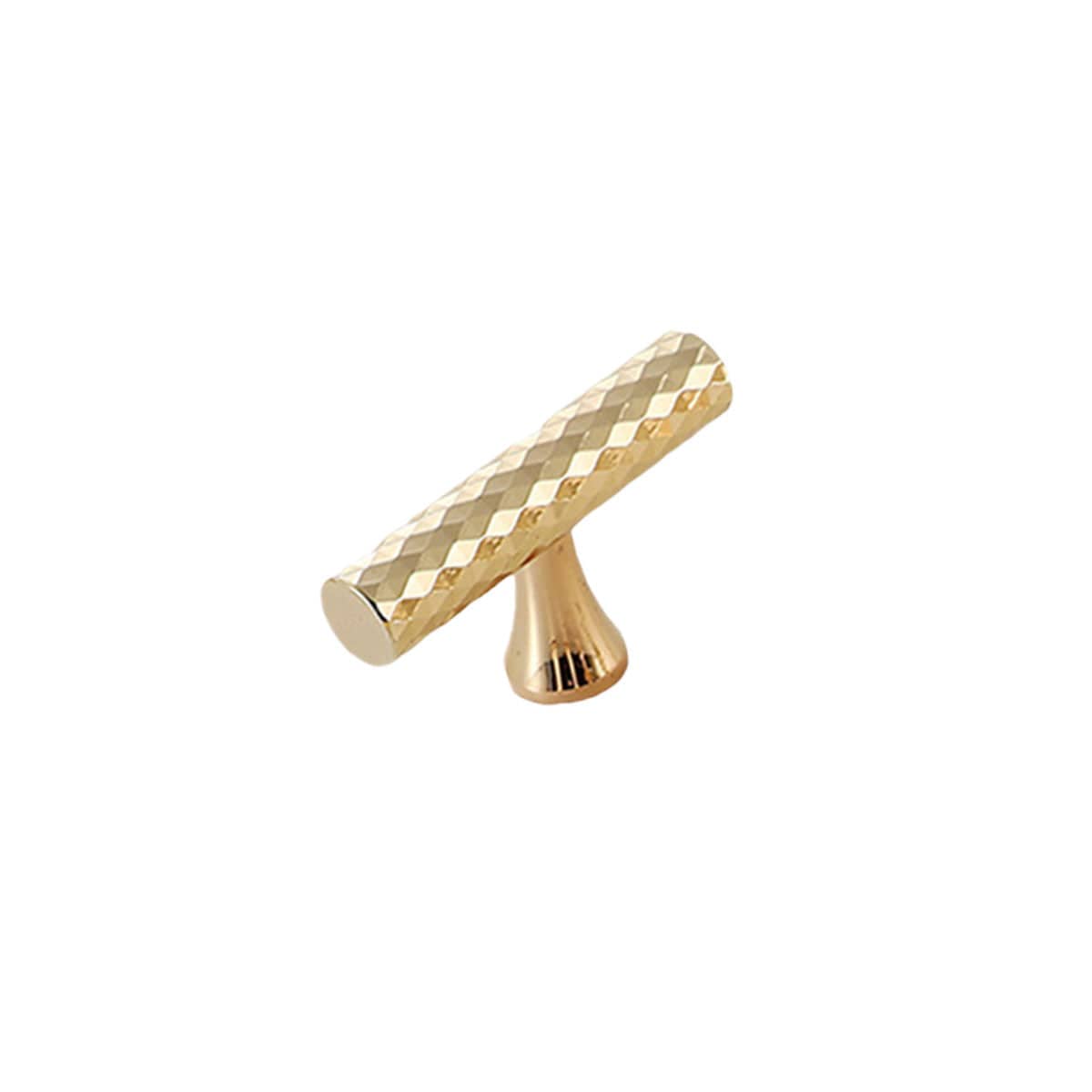 Knurled Cabinet Door Handle Drawer Pull - Gold, 56 mm Long, Single Hole