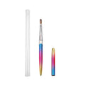 Kolinsky Acrylic Nail Brush, Rainbow Gradient Handle - Size 4