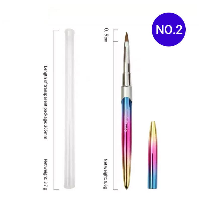 Kolinsky Acrylic Nail Brush, Rainbow Gradient Handle - Size 4 - view 4