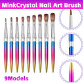 Kolinsky Acrylic Nail Brush, Rainbow Gradient Handle - Size 8 - view 2