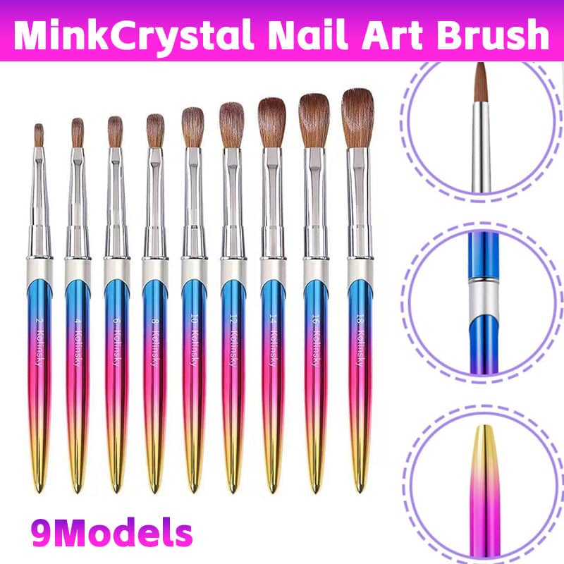 Kolinsky Acrylic Nail Brush, Rainbow Gradient Handle - Size 8 - view 2