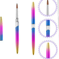 Kolinsky Acrylic Nail Brush, Rainbow Gradient Handle - Size 8 - view 3