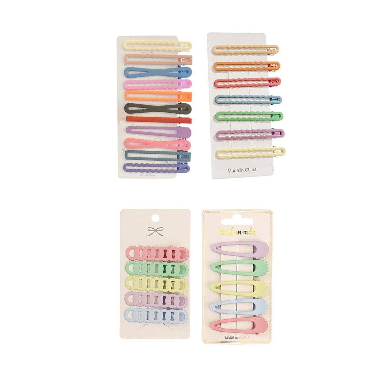 Korean Style Alloy Hair Clips - Pastel Teardrop Design, Set of 5 - view 3