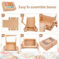 Kraft Brown Candy Box with Clear Window, Pack of 24 Easy to Assemble Gift Boxes - view 5