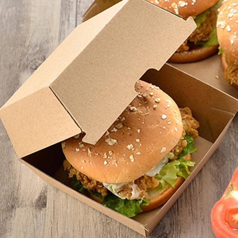 Kraft Cardboard Takeaway Box - 113 x 111 x 100 mm, Pack of 200 - view 4