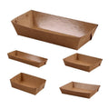 Kraft Cardboard Takeaway Food Trays, Pack of 500 - Size 5, 20 x 6 x 3cm - view 3